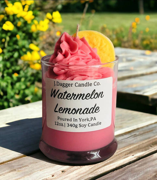 Watermelon Lemonade Dessert Soy Candle, 12oz.