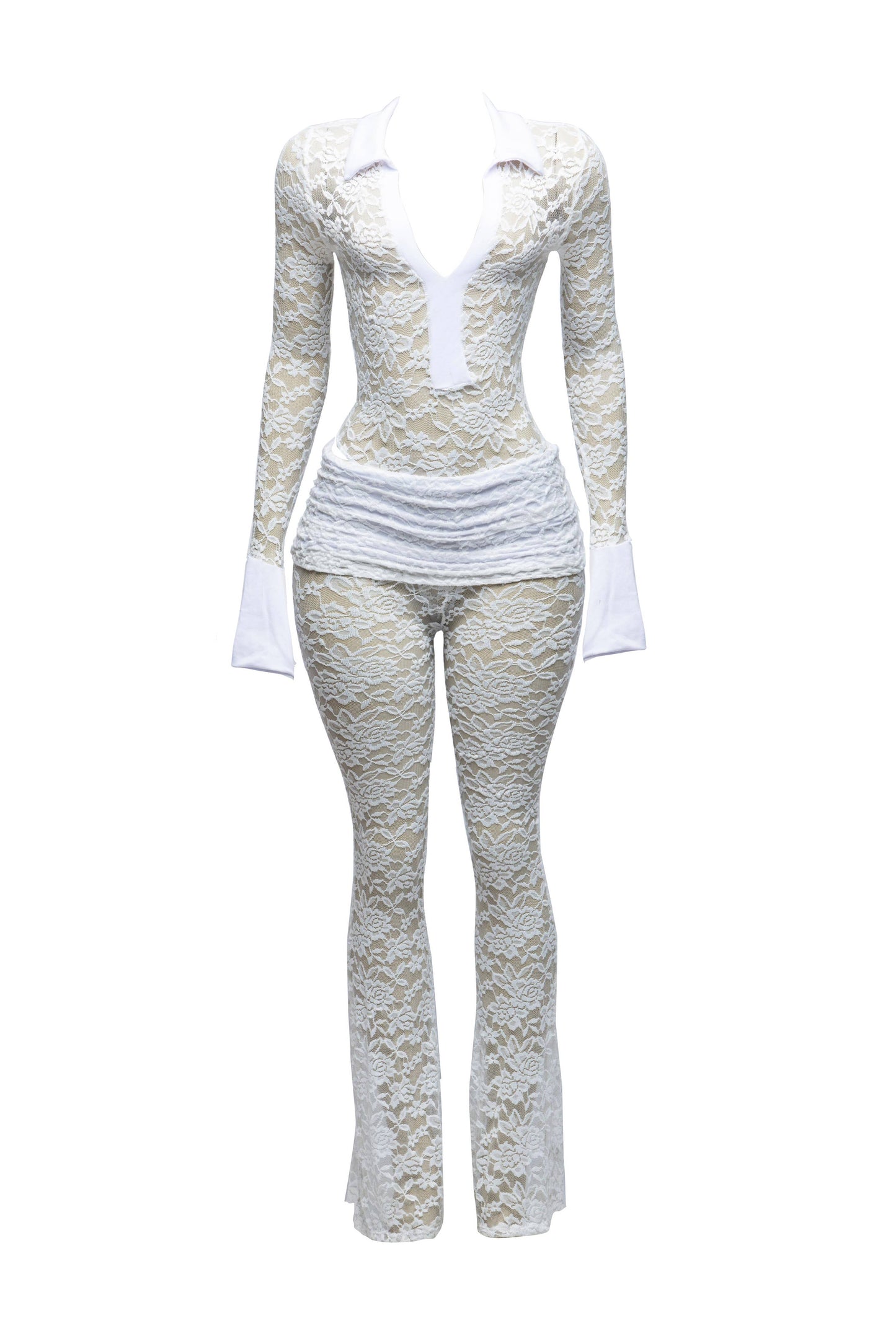 Lace bodysuit & pants set